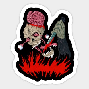 Crazy Insane Skull Sticker